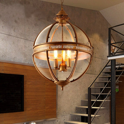 Wrought Iron Glass Lampshade