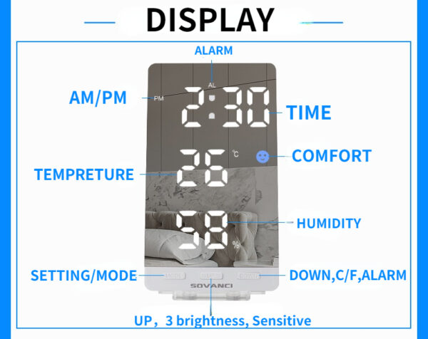 Mirror Digital Clock