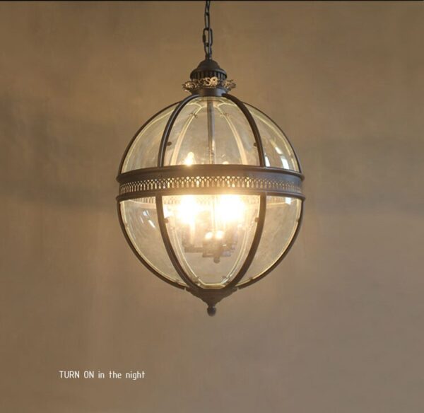 Wrought Iron Glass Lampshade