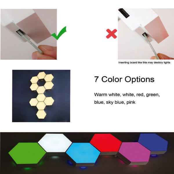 Hexagonal Honeycomb Colorful Wall Light