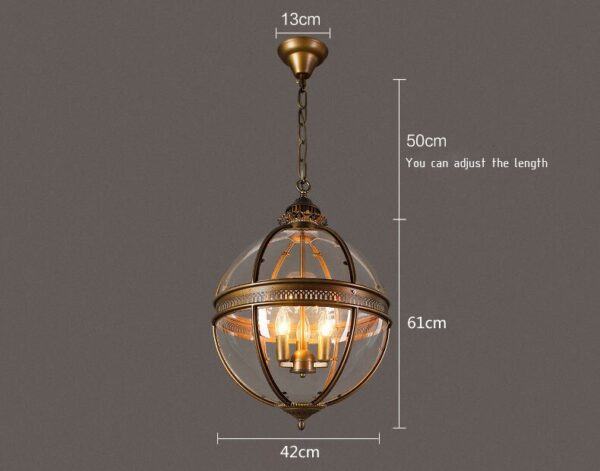 Wrought Iron Glass Lampshade