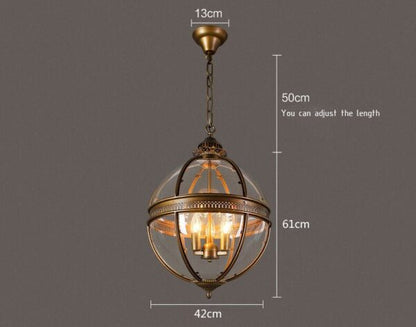 Wrought Iron Glass Lampshade